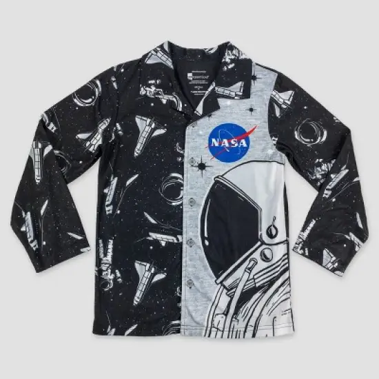Boys' NASA Space 2pc Coat Pajama Set - Black image {1}