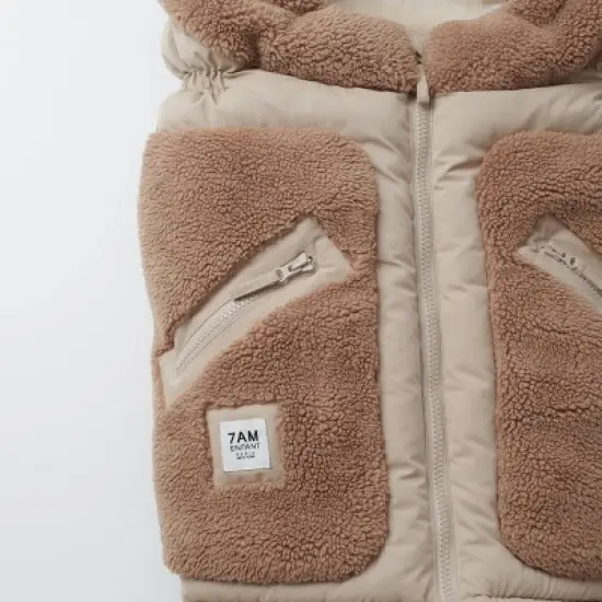 7AM Enfant Blanket 212 Evolution Extendable Footmuff - Oat/Applique Cacao image {7}