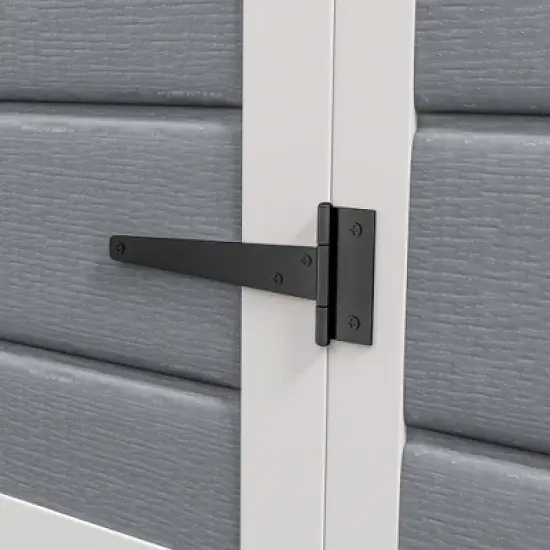 Outsunny Outdoor Storage Shed, 72" x 52.75" Garden Shed with Double Lockable Doors, Vent and Window, Plastic Utility Tool Shed, Gray image {5}