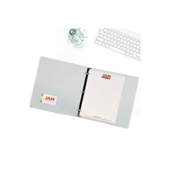 JAM Paper Standard 2" 3-Ring Flexible Poly Binder Clear 820T2CL image {3}