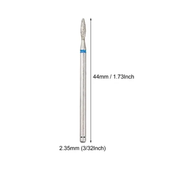Unique Bargains Emery Nail Drill Bit Set for Acrylic Nails 3/32 Inch Nail Art Tools 44mm Length Blue 10 Pcs image {3}