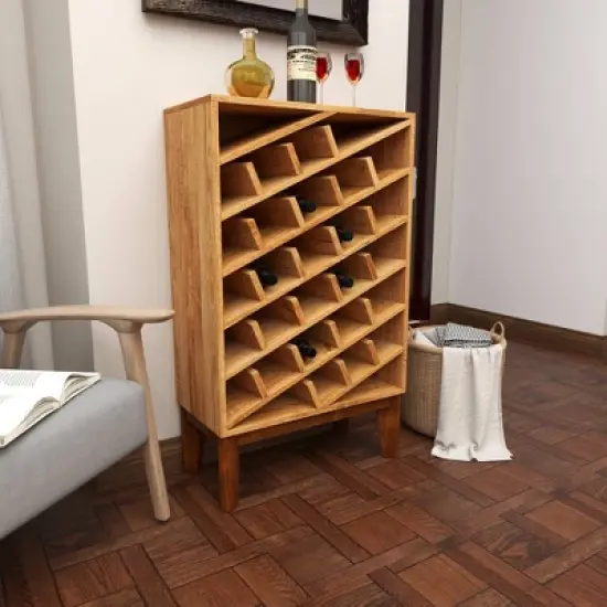 Modern Wood Wine Rack Brown - Olivia & May image {4}