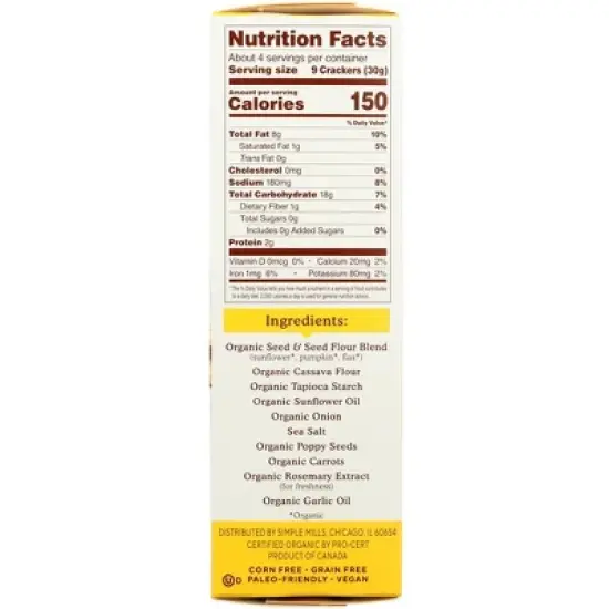 Simple Mills Everything Seed Flour Crackers - Case of 6/4.25 oz image {3}