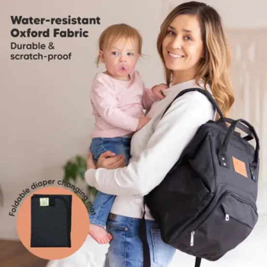 KeaBabies Original Diaper Bag Backpack, Multi Functional Water-resistant Baby Diaper Bags for Girl, Boy image {3}