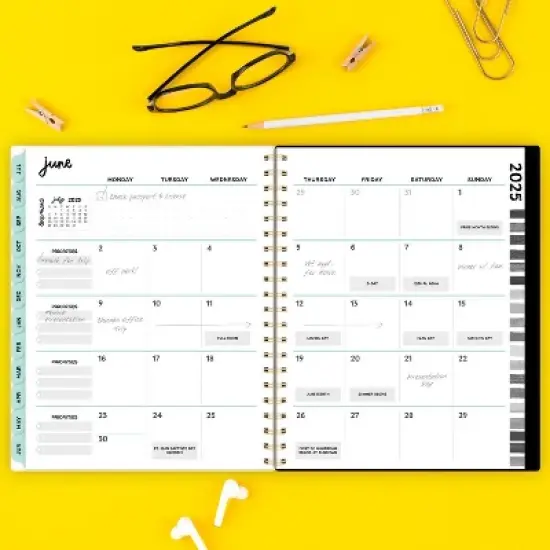 Cambridge 2024-25 Weekly/Monthly Planner 11"x9.375" Paper Curator: Academic Agenda, Twin-Wire Binding, Acid-Free Tabs image {5}