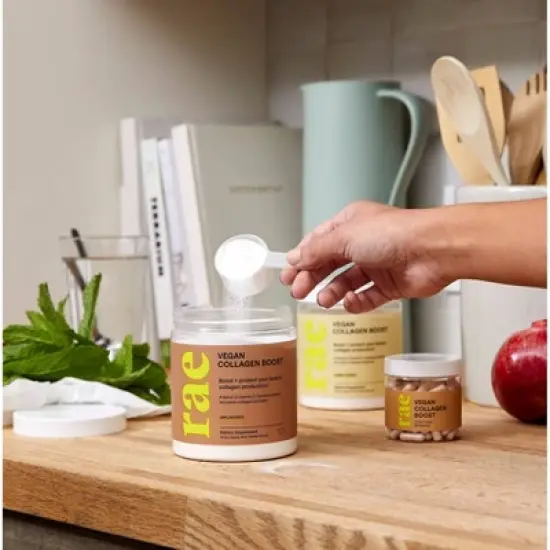 Rae Vegan Collagen Boost Dietary Supplement Bulk Powder for Natural Collagen Production - Unflavored - 9.5oz image {1}