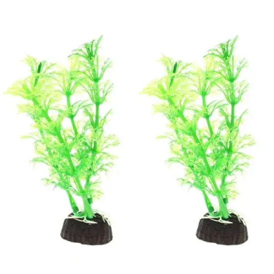 Unique Bargains Aquarium Plastic Plants Tree for Fish Tank Landscape Decor 4.72" 2 Pcs image {7}