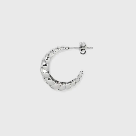 Silver Plated Brass Tapered Twist Hoop Earrings - A New Day&trade; Silver image {1}
