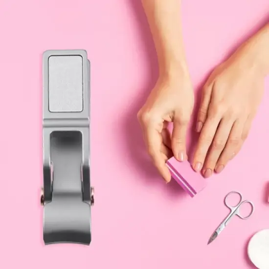 Unique Bargains Stainless Steel Nail Clippers Portable Nail Tool for Nail Care for Women Gray 1Pc image {5}