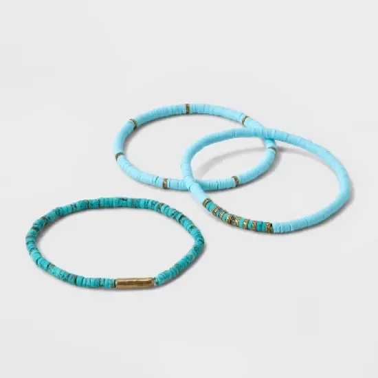 Semi-Precious Heishi Multi-Strand Bracelet Set 3pc - Universal Thread&trade; image {6}