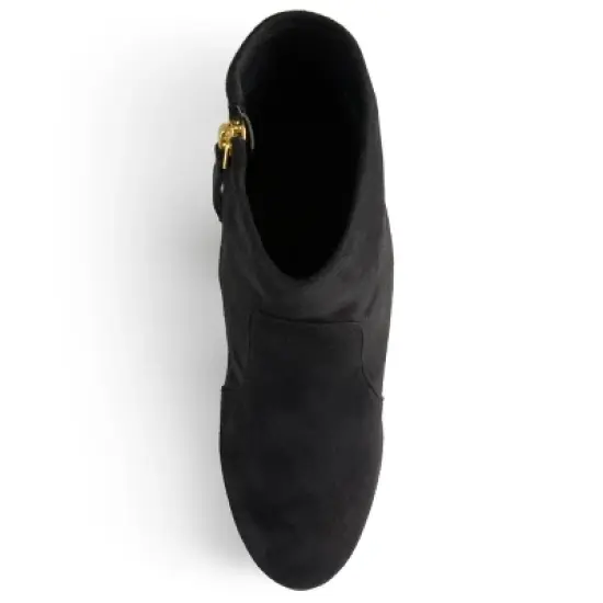 Journee Collection Womens Link Outside Zip Stacked Heel Booties image {3}