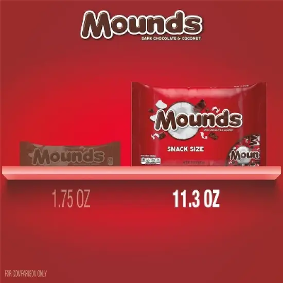 Mounds Dark Chocolate and Coconut Snack Size Candy Bars - 11.3oz, Bag image {6}