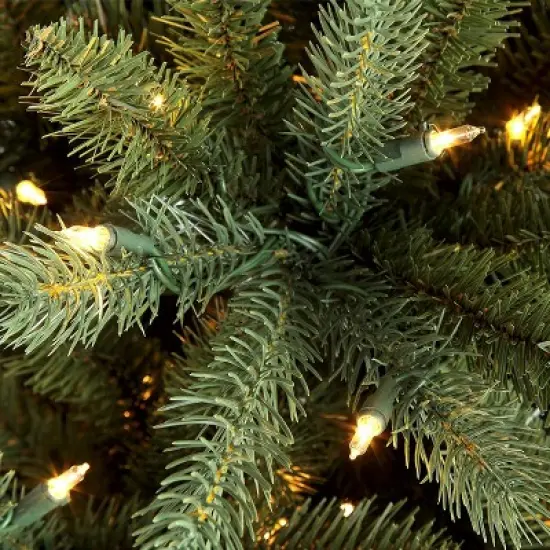 9ft Pre-lit Artificial Christmas Tree Full Geneva Fir - Puleo: Incandescent Lights, Hinged Branches image {2}