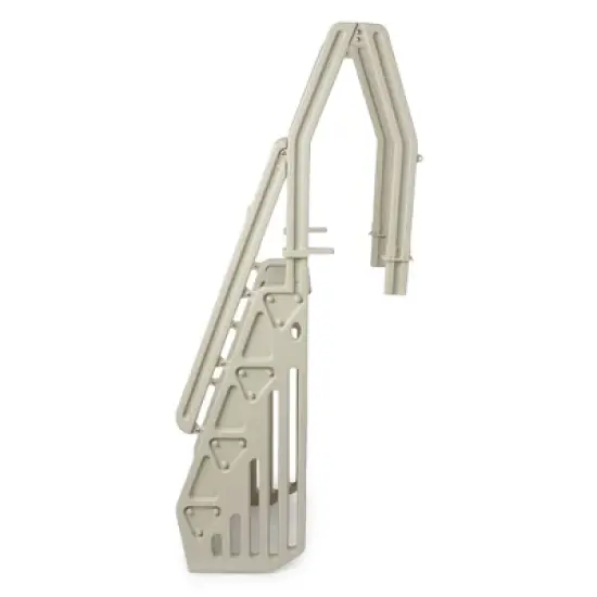 Vinyl Works Deluxe Adjustable 24-Inch Wide In-Pool Step Ladder Entry System for 46 to 60 Inch High Above Ground Swimming Pools with Non-Slip Steps image {1}