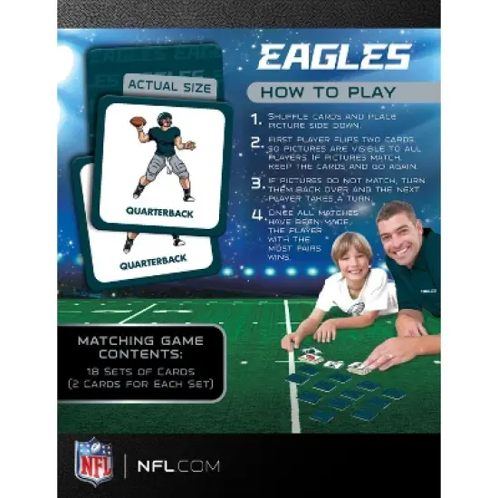 MasterPieces Officially Licensed NFL Philadelphia Eagles Matching Game for Kids and Families image {3}