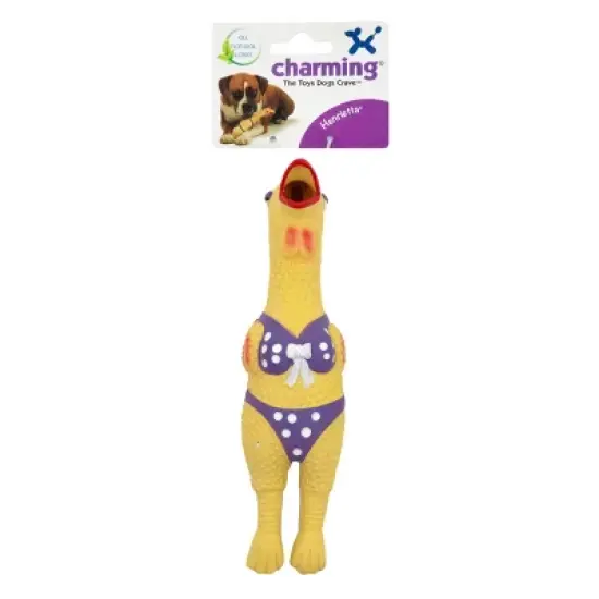 Charming Pet Henrietta Rubber Chicken Dog Toy - L image {1}