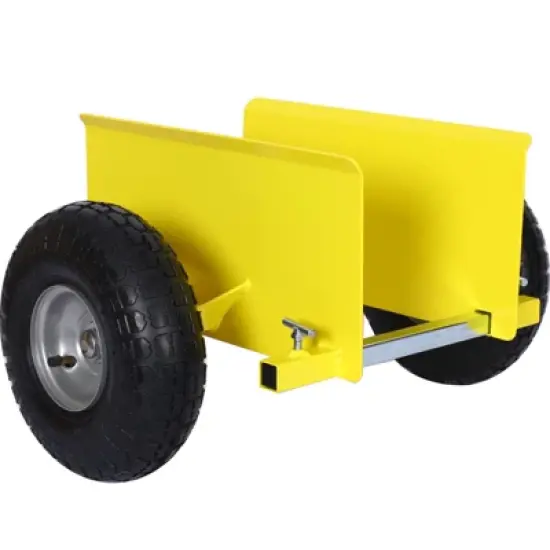 Flat trolley,metal flat trolley with pneumatic wheels,600lb capacity,yellow,for heavy equipment and material handling of drywall panels image {2}
