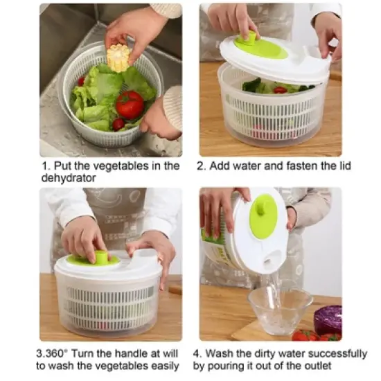 Fortune Candy 3L Multifunctional Vegetable Spinner and Grater, Compact Salad Strainer Bowl for Quick Prep, Easy to Clean, Lightweight Kitchen Gadget image {3}