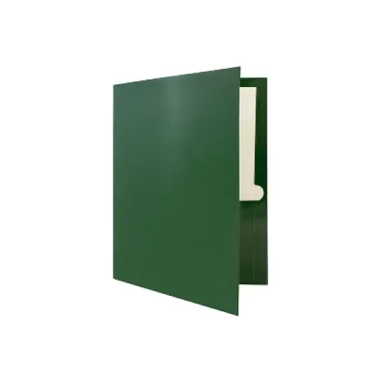 JAM Paper Laminated Two-Pocket Glossy Presentation Folders Green Bulk 50/Box 5042560C image {3}