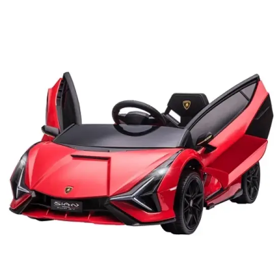 Aosom Lamborghini Licensed Kids Ride On Car, 12V Battery Powered Electric Sports Car Toy with Remote Control, Horn, Music, & Headlights image {10}