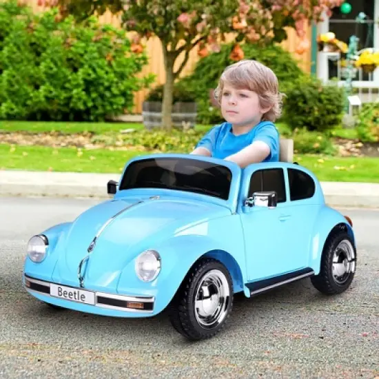 Aosom Licensed Volkswagen Beetle Electric Kids Ride-On Car 6V Battery Powered Toy with Remote Control Music Horn Lights MP3 for 3-6 Years image {2}