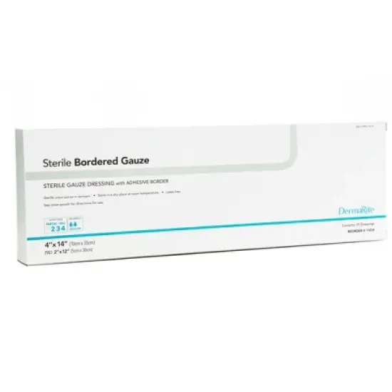 DermaRite Bordered Gauze Adhesive Wound Dressing image {7}