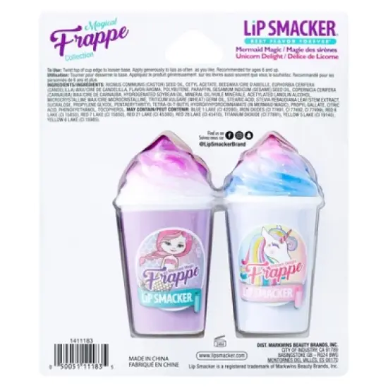 Lip Smacker Beverage Frappe Cup +  Lip Balm - Unicorn/Mermaid - 3pk image {2}