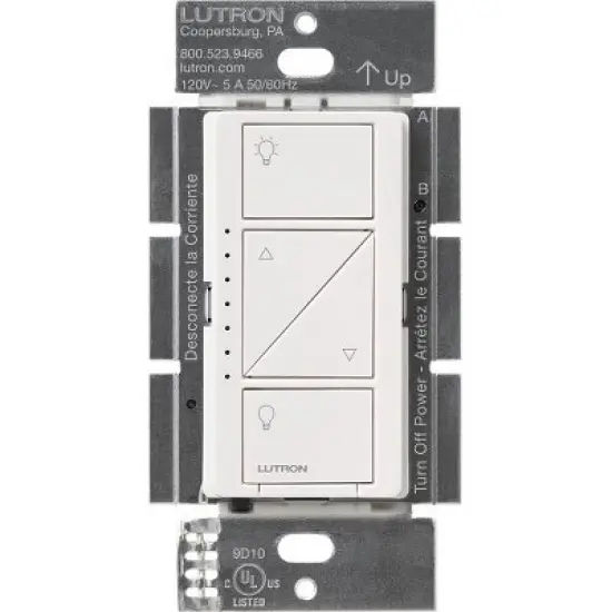 Caseta Smart Dimmer Switch, 150W LED/600W Incandescent, for Wall and Ceiling Lights, White image {1}