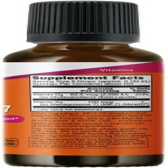 Liquid D-3 & MK-7 by Now Foods  -  1 fl oz Liquid image {1}