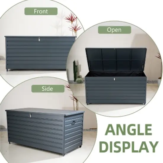 Moda Furnishings 360 Gallon Water Resistant Lockable Storage Deck Box With Wheels image {7}