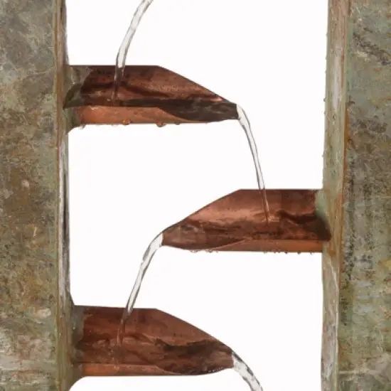 Zigzag Zen 47 3/4" High Large Modern Outdoor Decor Slate and Copper Floor Fountain Cascading Outside Garden Patio Yard Backyard image {3}