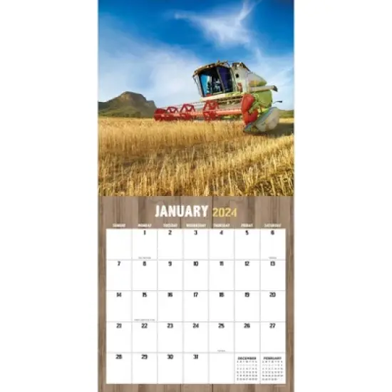 TF Publishing 2024 Wall Calendar 12"x12" Tractors & Farm image {1}
