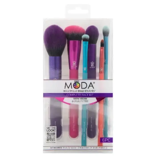 MODA Brush Complete Face Makeup Brush Set- 6pc image {4}