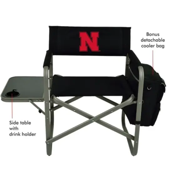 NCAA Nebraska University Cornhuskers Deluxe Sports Chair with Side Table image {3}
