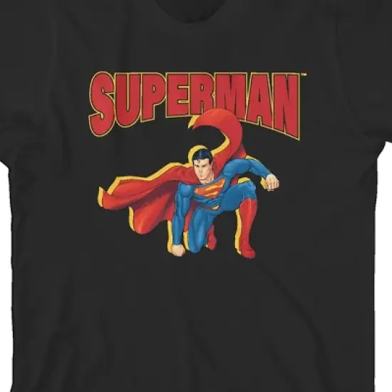 Superman Landing Crew Neck Short Sleeve Black T-shirt Toddler Boy to Youth Boy image {1}