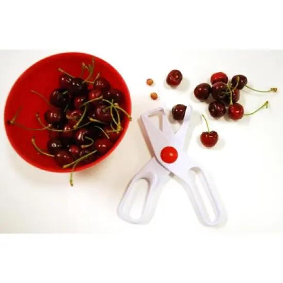 Norpro 8-Inch Deluxe Cherry Pitter, White image {1}