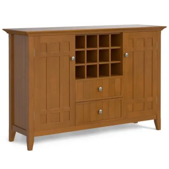 Freemont Sideboard Buffet with Storage, Adjustable Shelves & Bronze Knobs - WyndenHall: Holds 12 Bottles, Solid Wood image {10}