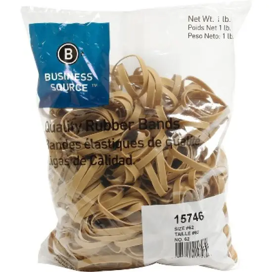 Business Source Rubber Bands Size 62 1 lb./BG 2-1/2"x1/4" Natural Crepe 15746 image {1}