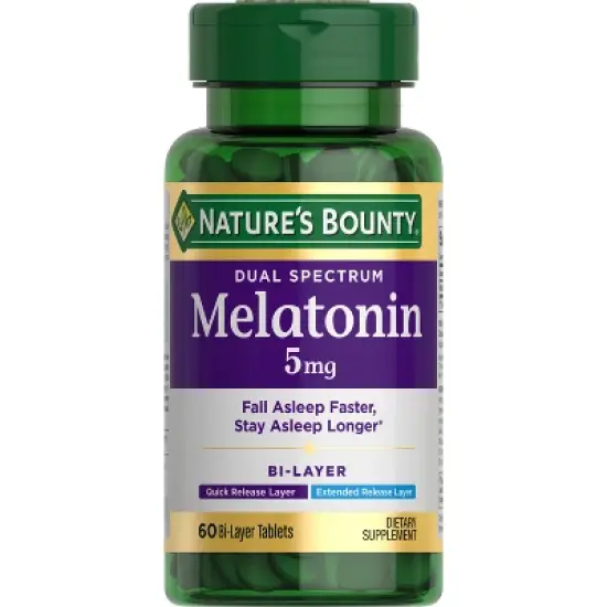 Nature's Bounty Dual Spectrum Bi-Layer Melatonin Dietary Supplement Tablets - 60ct image {5}