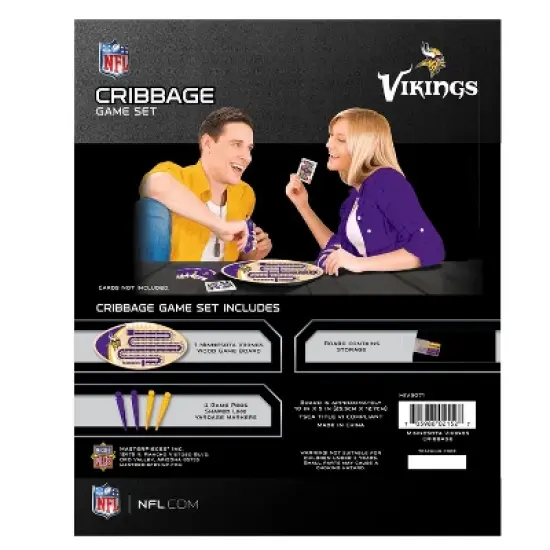MasterPieces NFL Minnesota Vikings Cribbage Board Game Set for Adults - Officially Licensed image {3}