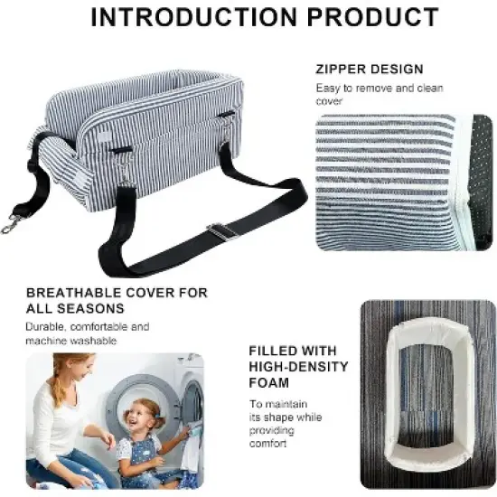 Foam Center Console Dog Car Seat for Small Dogs Under 13 lbs image {2}