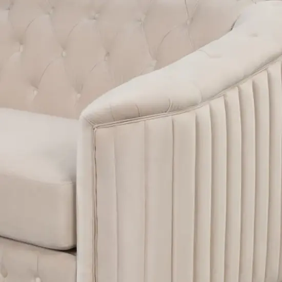 Modern Velvet Upholstered Accent Sofa Chair with Thick Removable Cushion-ModernLuxe image {11}