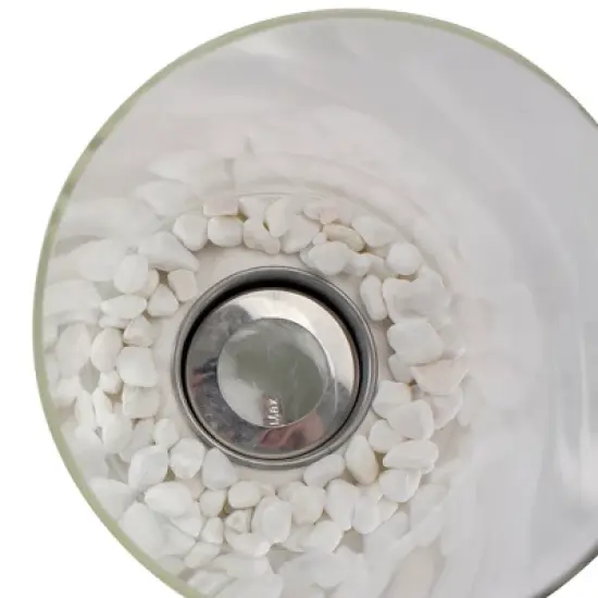 Northlight 10.5" Bio Ethanol Round Portable Tabletop Fireplace with White Base image {1}