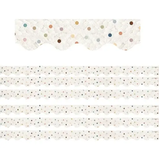 Teacher Created Resources&reg; Everyone is Welcome Dots Scalloped Border Trim, 35 Feet Per Pack, 6 Packs image {4}