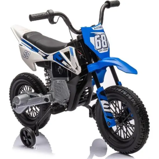 12V Kids Electric Dirt Bike with Training Wheels, Rear-Wheel Drive, Battery Powered Ride-On Motorcycle for Toddlers Ages 3+ image {7}