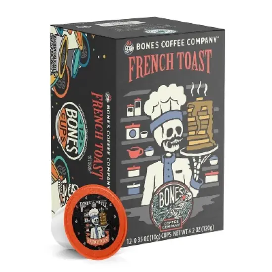 Bones Coffee Company French Toast Sweet & Buttery Flavor 12 ct Single-Serve Bones Cups Coffee Pods Compatible with Keurig Coffee Maker image {4}