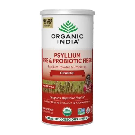 Organic India Psyllium Pre & Probiotic Fiber Digestive Canister Powder - Orange - 10oz image {5}