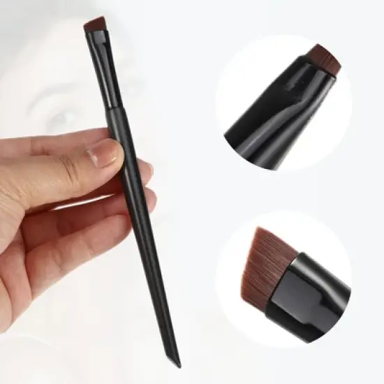 Unique Bargains Eyebrow Eyeliner Makeup Brushes and Sets Black 3 Pcs image {3}