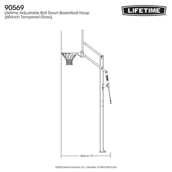 Lifetime 60" Adjustable Bolt Down Basketball Hoop image {9}