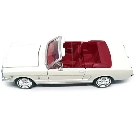 1964 1/2 Ford Mustang Convertible White w/Red Interior James Bond 007 "Goldfinger" 1964 Movie 1/24 Diecast Model Car by Motormax image {3}